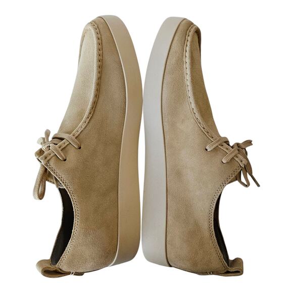 EVERLANE Men 12 Shoes Desert Tan Pebble Suede Leather Comfort Loafer Laces NEW - Picture 7 of 9